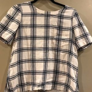Madewell Plaid Shirt with Button Back
